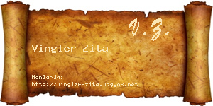 Vingler Zita névjegykártya