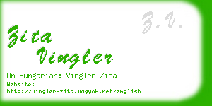 zita vingler business card